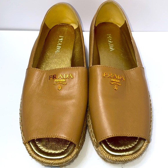 Prada Women's Brown Espadrille Shoes EUC🔥 - Picture 8 of 10